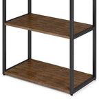 Bibliothèque 72" rustique marron vieilli naturel - acacia et métal