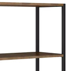 Bibliothèque 72" rustique marron vieilli naturel - acacia et métal