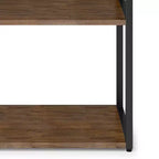 Bibliothèque 72" rustique marron vieilli naturel - acacia et métal