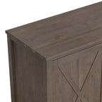 Meuble de rangement large 3 portes, marron fumé