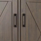 Meuble de rangement large 3 portes, marron fumé
