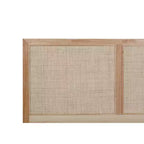 Lit plateforme Boho Queen – Fini naturel, tête de lit en rotin