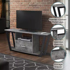 Meuble TV 1 tiroir pour téléviseurs jusqu'à 60 po avec tablettes ouvertes - Gris