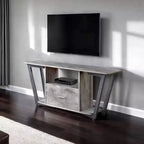 Meuble TV 1 tiroir pour téléviseurs jusqu'à 60 po avec tablettes ouvertes - Gris