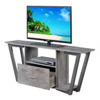 Meuble TV 1 tiroir pour téléviseurs jusqu'à 60 po avec tablettes ouvertes - Gris