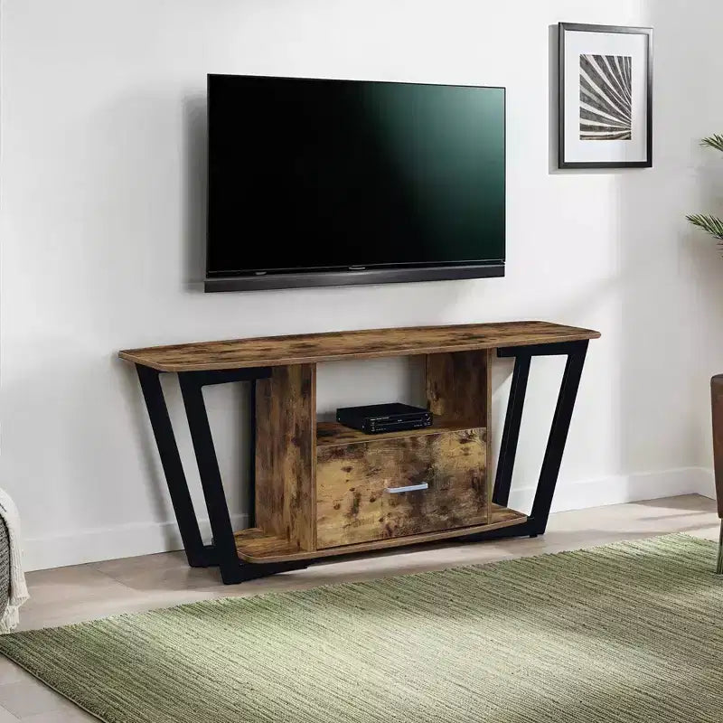 Meuble TV 1 tiroir pour téléviseurs jusqu'à 60 po avec tablettes ouvertes - Gris