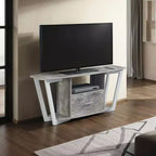 Meuble TV 1 tiroir pour téléviseurs jusqu'à 60 po avec tablettes ouvertes - Gris