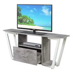 Meuble TV 1 tiroir pour téléviseurs jusqu'à 60 po avec tablettes ouvertes - Gris