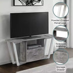 Meuble TV 1 tiroir pour téléviseurs jusqu'à 60 po avec tablettes ouvertes - Gris
