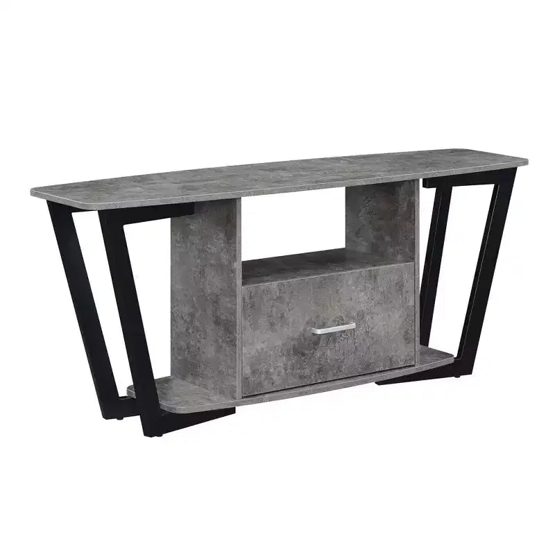 Meuble TV 1 tiroir pour téléviseurs jusqu'à 60 po avec tablettes ouvertes - Gris