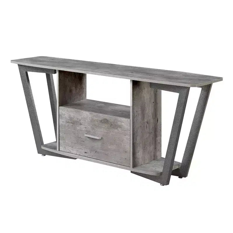 Meuble TV 1 tiroir pour téléviseurs jusqu'à 60 po avec tablettes ouvertes - Gris