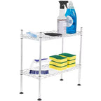Internet's Best 2-Tier Mini Wire Utility Shelving - Silver