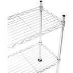 Étagère utilitaire compacte à 2 niveaux en chrome, 17,5 x 9 x 17,5 po