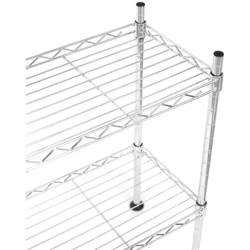 Étagère utilitaire compacte à 2 niveaux en chrome, 17,5 x 9 x 17,5 po