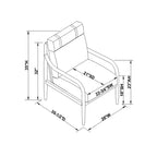 Fauteuil d'appoint en bois tapissé de bouclette – Structure en hévéa, coussins amovibles