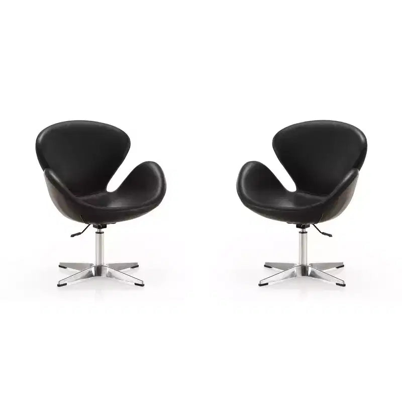 Lot de 2 chaises pivotantes réglables en similicuir framboise