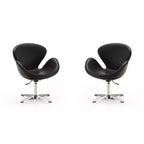 Lot de 2 chaises pivotantes réglables en similicuir framboise