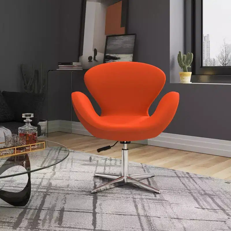 Lot de 2 chaises pivotantes réglables en similicuir framboise