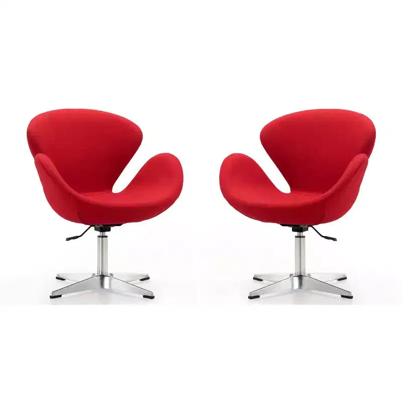 Lot de 2 chaises pivotantes réglables en similicuir framboise