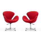 Lot de 2 chaises pivotantes réglables en similicuir framboise
