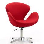 Lot de 2 chaises pivotantes réglables en similicuir framboise