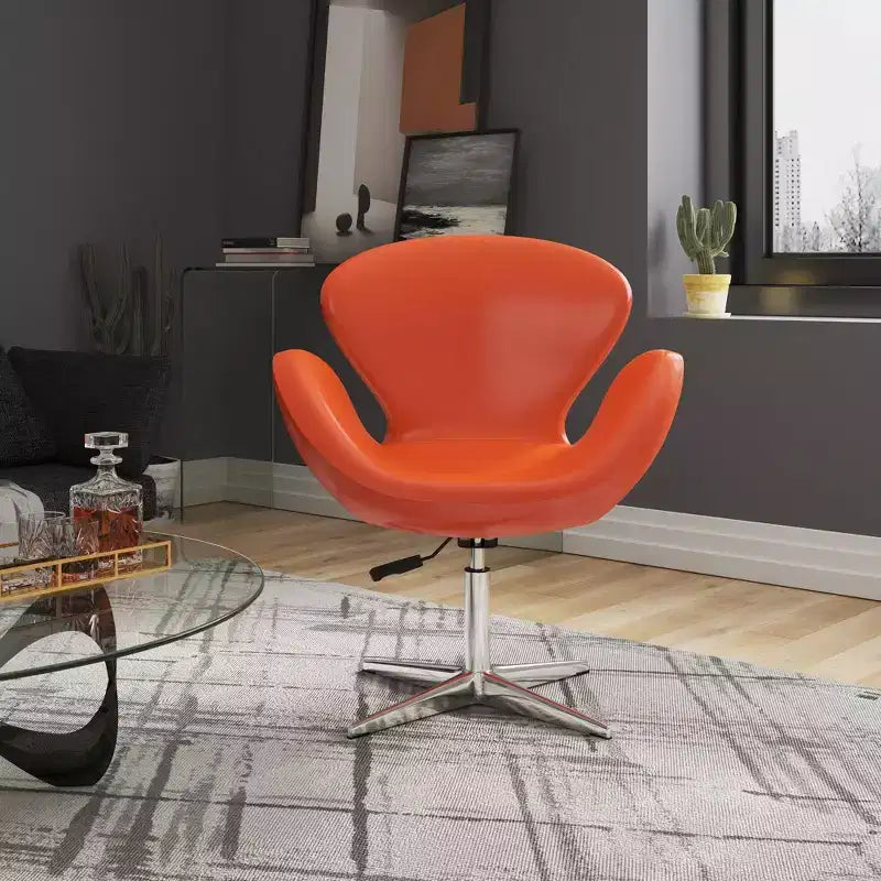 Lot de 2 chaises pivotantes réglables en similicuir framboise