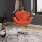 Lot de 2 chaises pivotantes réglables en similicuir framboise