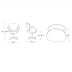 Lot de 2 chaises pivotantes réglables en similicuir framboise