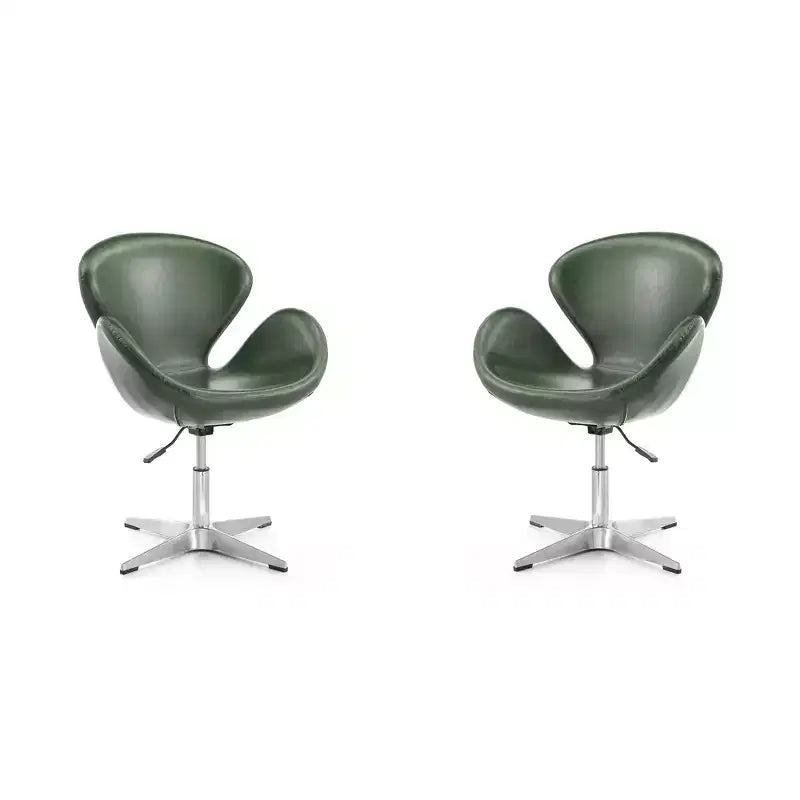 Lot de 2 chaises pivotantes réglables en similicuir framboise
