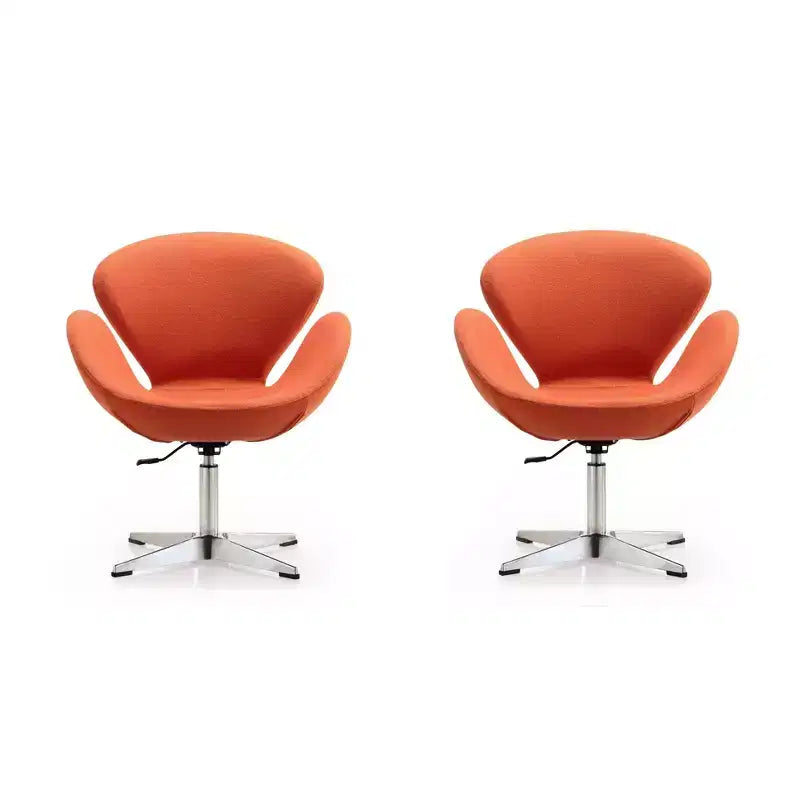 Lot de 2 chaises pivotantes réglables en similicuir framboise