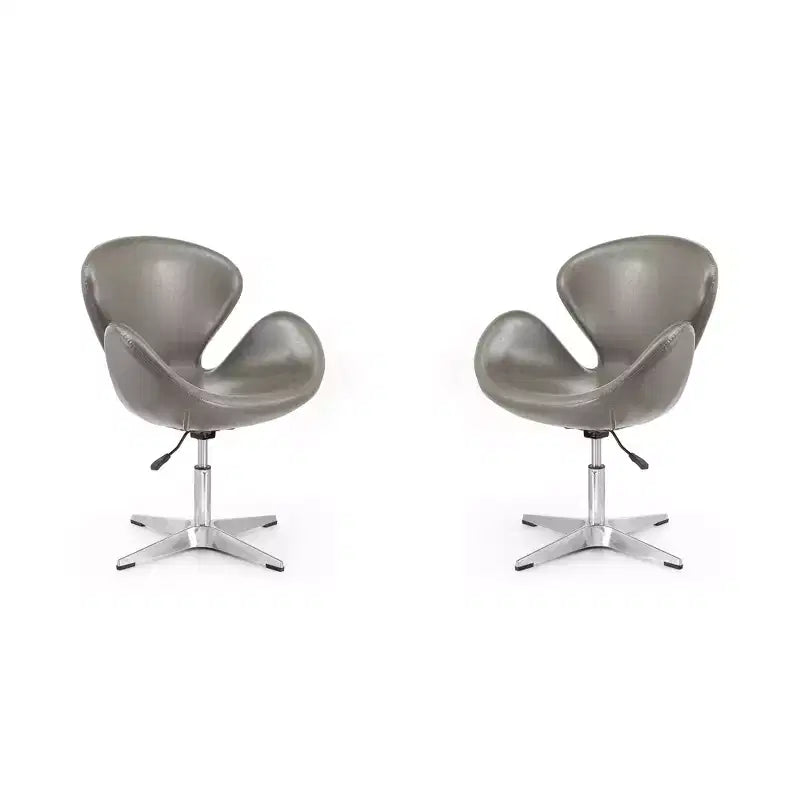 Lot de 2 chaises pivotantes réglables en similicuir framboise