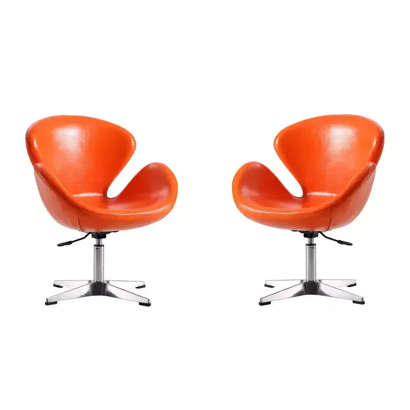 Lot de 2 chaises pivotantes réglables en similicuir framboise