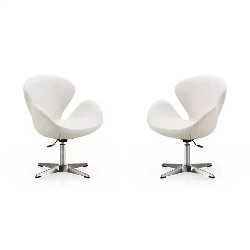 Lot de 2 chaises pivotantes réglables en similicuir framboise