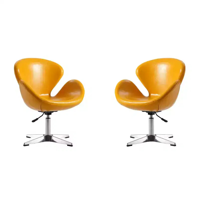 Lot de 2 chaises pivotantes réglables en similicuir framboise