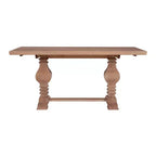 Table à manger en pin massif – Double pied, miel rustique, 4 places