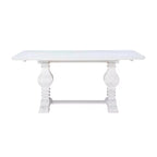 Table à manger en pin massif – Double pied, miel rustique, 4 places