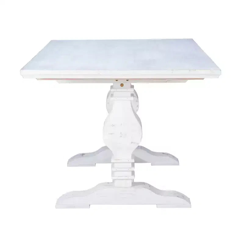 Table à manger en pin massif – Double pied, miel rustique, 4 places