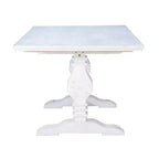 Table à manger en pin massif – Double pied, miel rustique, 4 places