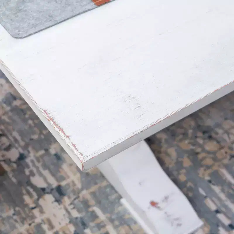 Table à manger en pin massif – Double pied, miel rustique, 4 places