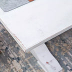 Table à manger en pin massif – Double pied, miel rustique, 4 places