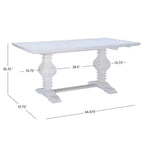 Table à manger en pin massif – Double pied, miel rustique, 4 places
