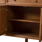 Buffet traditionnel de 147 cm de large à 3 tiroirs avec pieds en bois massif
