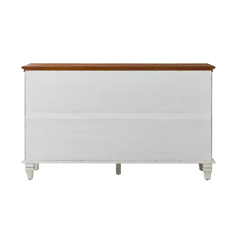 Buffet traditionnel de 147 cm de large à 3 tiroirs avec pieds en bois massif