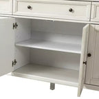 Buffet traditionnel de 147 cm de large à 3 tiroirs avec pieds en bois massif