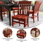 Lot de 2 chaises de restaurant en bois d'acajou de style "School House" - Qualité commerciale
