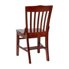 Lot de 2 chaises de restaurant en bois d'acajou de style "School House" - Qualité commerciale