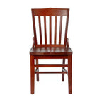 Lot de 2 chaises de restaurant en bois d'acajou de style "School House" - Qualité commerciale