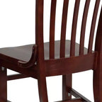Lot de 2 chaises de restaurant en bois d'acajou de style "School House" - Qualité commerciale