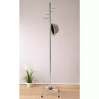 6 Hooks Coat Hat Rack Silver Metal Chrome Finish