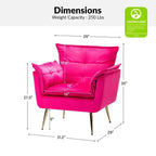 Ensemble de 2 fauteuils contemporains en velours avec pieds en métal pour chambre et salon